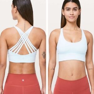 EUC Lululemon Free To Be Moved Medium Support Sports Bra Size 8 (Sheer Blue)